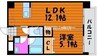 宇野線<宇野みなと線>/大元駅 徒歩15分 4階 築12年 1LDKの間取り