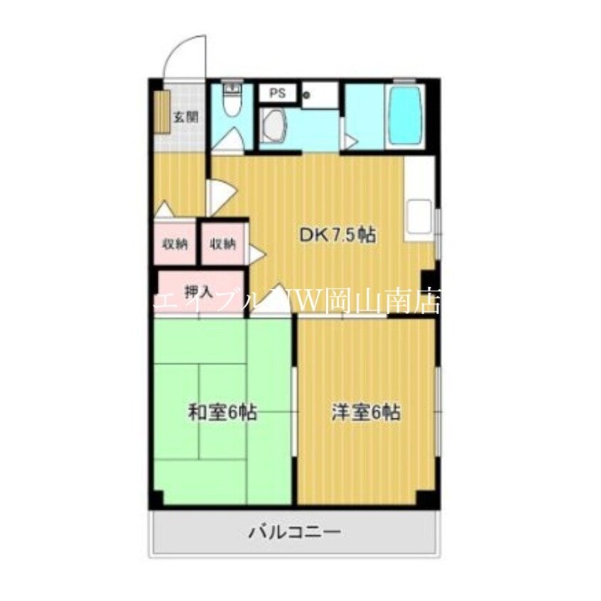 間取図 宇野線<宇野みなと線>/備前西市駅 徒歩42分 1階 築27年