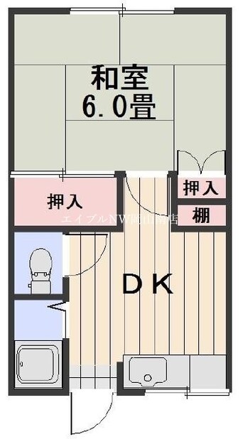 間取図 宇野線<宇野みなと線>/大元駅 徒歩19分 2階 築41年