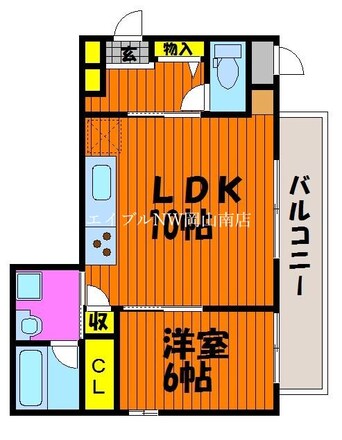 間取図 山陽本線（中国）/岡山駅 徒歩15分 4階 築5年