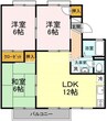 宇野線<宇野みなと線>/大元駅 徒歩19分 2階 築36年 3LDKの間取り