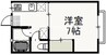 岡山市電清輝橋線<岡山電気軌道>/清輝橋駅 徒歩30分 2階 築40年 1Kの間取り