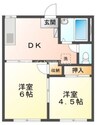 宇野線<宇野みなと線>/備前田井駅 徒歩5分 2階 築40年 2DKの間取り