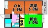 宇野線<宇野みなと線>/備前西市駅 徒歩24分 2階 築30年 2DKの間取り
