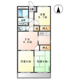 間取図 宇野線<宇野みなと線>/備前西市駅 徒歩15分 1階 築27年