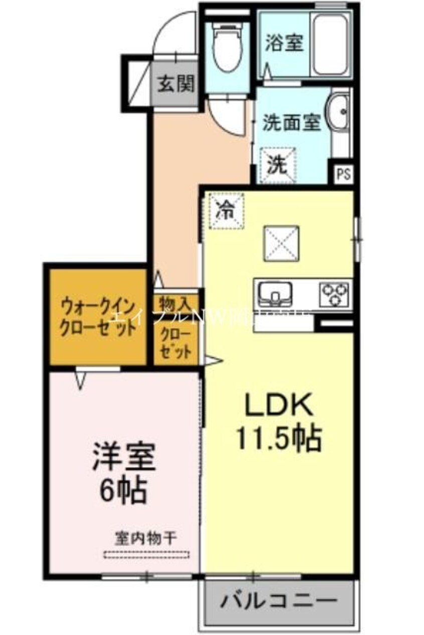 間取図 宇野線<宇野みなと線>/八浜駅 徒歩2分 1階 築8年