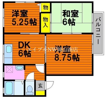 間取図 宇野線<宇野みなと線>/備前西市駅 徒歩6分 1階 築24年