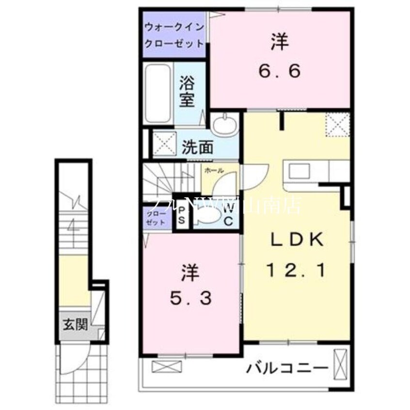 間取図 宇野線<宇野みなと線>/迫川駅 徒歩7分 2階 築4年