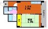 岡山市電清輝橋線<岡山電気軌道>/新西大寺町筋駅 徒歩3分 4階 築41年 1LDKの間取り