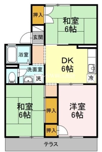 間取図 宇野線<宇野みなと線>/大元駅 徒歩14分 1階 築38年