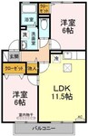 宇野線<宇野みなと線>/備前西市駅 徒歩21分 1階 築21年 2LDKの間取り