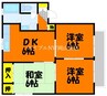 山陽本線（中国）/北長瀬駅 徒歩20分 2階 築28年 3DKの間取り