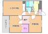 岡山市電清輝橋線<岡山電気軌道>/清輝橋駅 徒歩30分 3階 築27年 2LDKの間取り