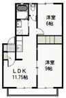 宇野線<宇野みなと線>/大元駅 徒歩19分 2階 築23年 2LDKの間取り