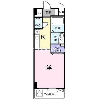 間取図 岡山市電清輝橋線<岡山電気軌道>/郵便局前駅 徒歩4分 4階 築16年