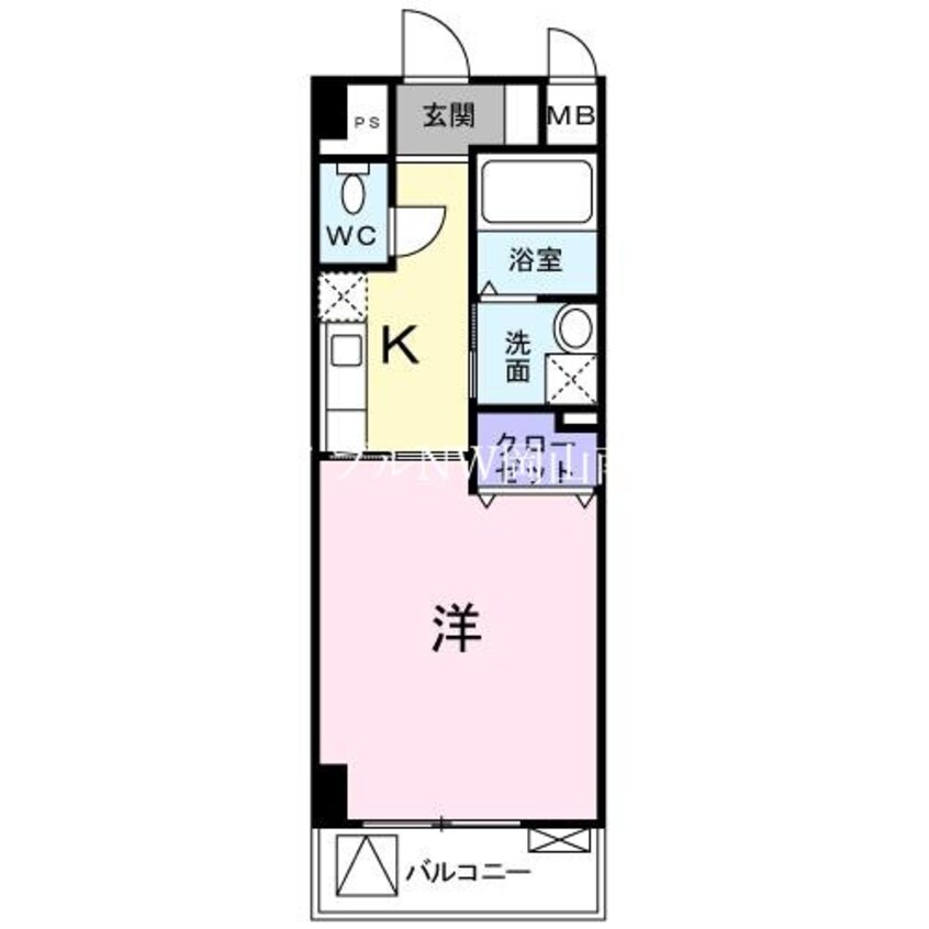 間取図 岡山市電清輝橋線<岡山電気軌道>/郵便局前駅 徒歩4分 4階 築16年