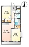 吉備線<桃太郎線>/備前三門駅 徒歩12分 4階 築23年 2LDKの間取り