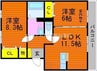 宇野線<宇野みなと線>/備前西市駅 徒歩8分 3階 築17年 2LDKの間取り