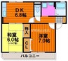 宇野線<宇野みなと線>/備前西市駅 徒歩36分 1階 築25年 2DKの間取り