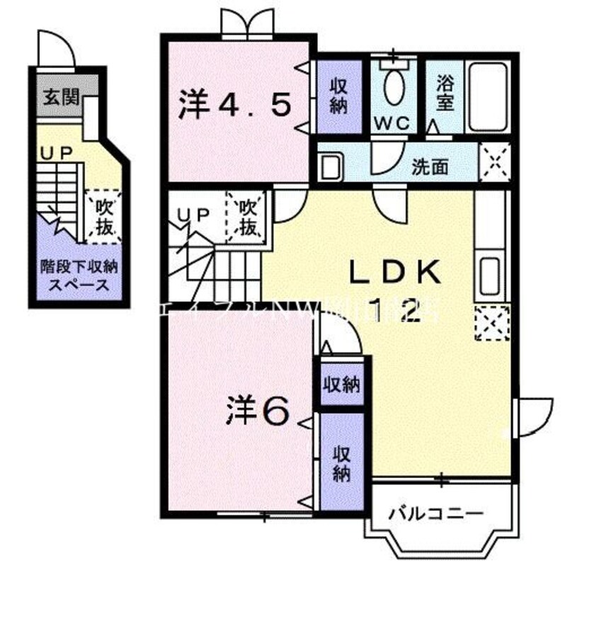 間取図 宇野線<宇野みなと線>/常山駅 徒歩20分 2階 築22年