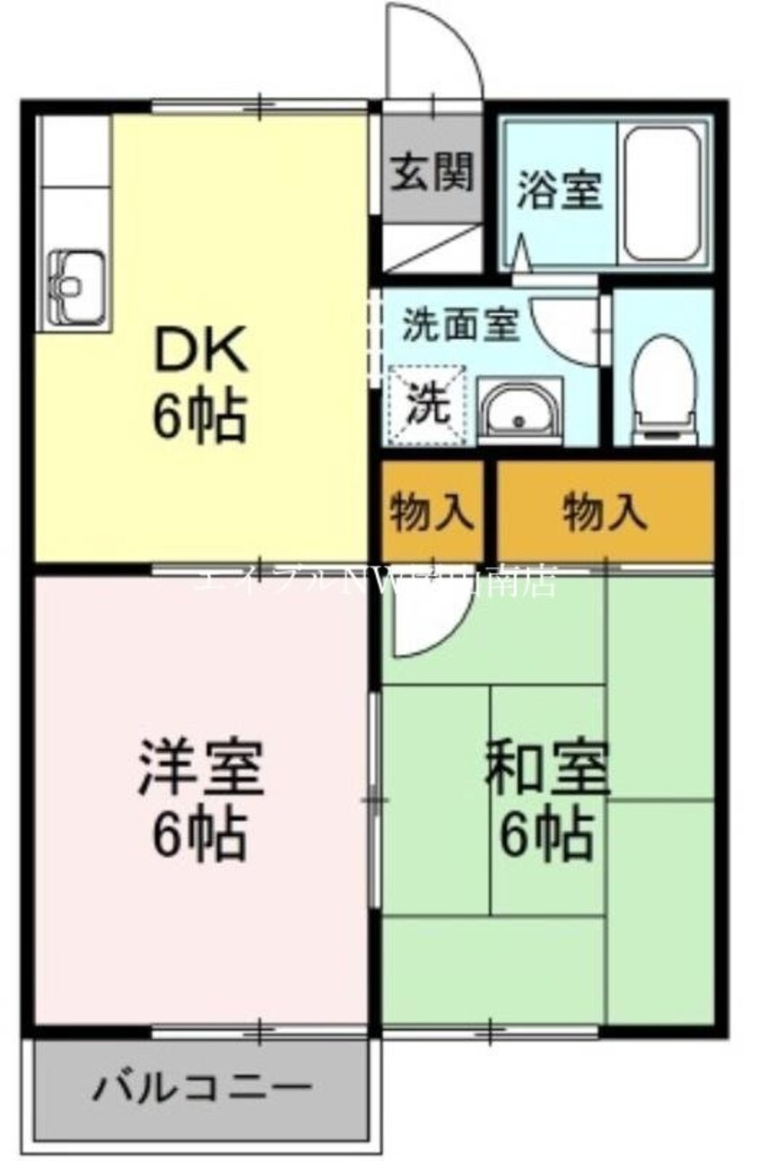 間取図 宇野線<宇野みなと線>/常山駅 徒歩19分 2階 築28年