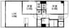 岡山市電清輝橋線<岡山電気軌道>/清輝橋駅 徒歩34分 3階 築14年 2LDKの間取り
