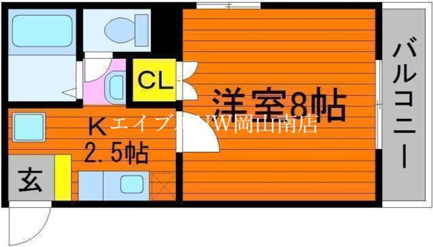 間取図 岡山市電清輝橋線<岡山電気軌道>/清輝橋駅 徒歩28分 2階 築29年