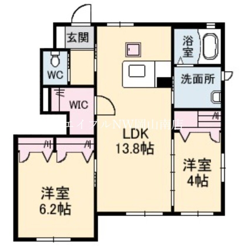 間取図 宇野線<宇野みなと線>/妹尾駅 徒歩20分 1階 築18年