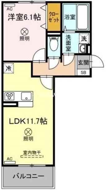 間取図 吉備線<桃太郎線>/備前三門駅 徒歩14分 3階 築1年