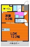 宇野線<宇野みなと線>/大元駅 徒歩25分 4階 築11年 1LDKの間取り