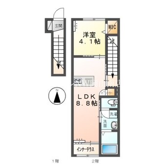 間取図 岡山市電清輝橋線<岡山電気軌道>/清輝橋駅 徒歩19分 2階 築2年