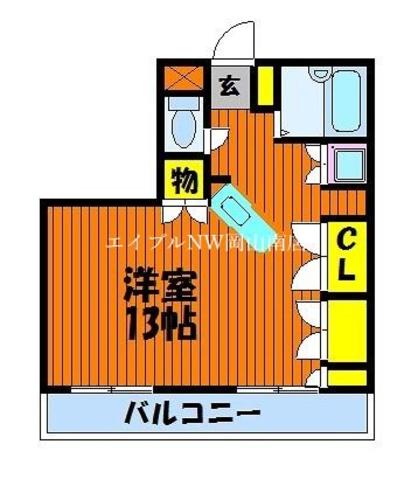 間取図 岡山市電清輝橋線<岡山電気軌道>/東中央町駅 徒歩11分 6階 築31年