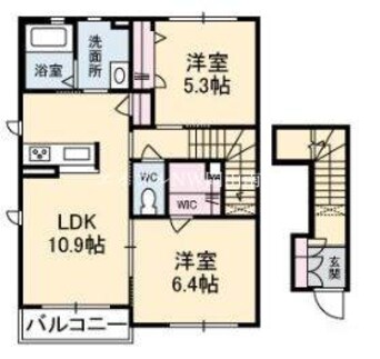 間取図 岡山市電東山本線<岡山電気軌道>/東山・おかでんミュージアム駅 徒歩55分 2階 築8年