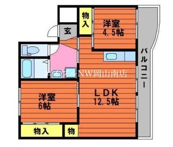 間取図 宇野線<宇野みなと線>/備前田井駅 徒歩48分 3階 築29年