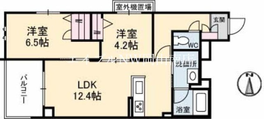 間取図 岡山市電東山本線<岡山電気軌道>/柳川駅 徒歩5分 3階 築2年