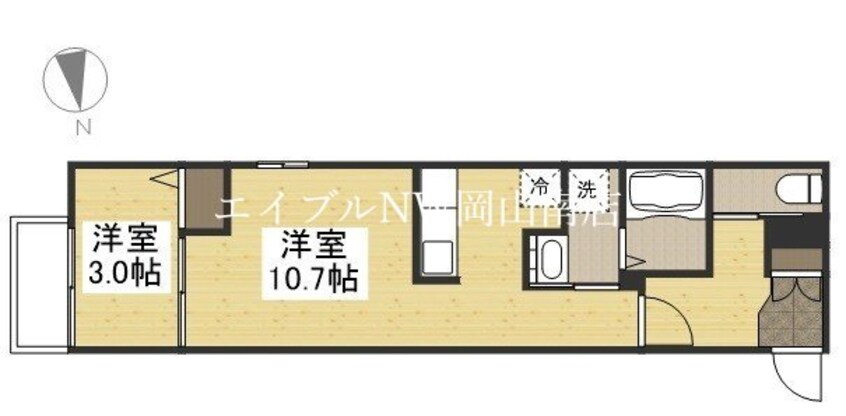 間取図 岡山市電東山本線<岡山電気軌道>/門田屋敷駅 徒歩11分 1階 築3年