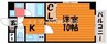 岡山市電清輝橋線<岡山電気軌道>/清輝橋駅 徒歩4分 6階 築15年 1Kの間取り