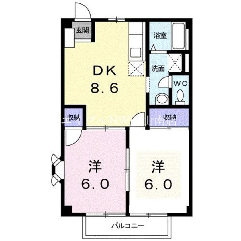 間取図 宇野線<宇野みなと線>/備前田井駅 徒歩20分 1階 築30年