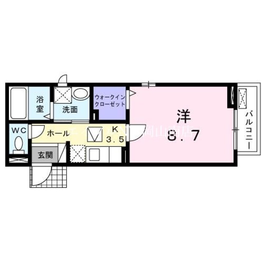 間取図 岡山市電清輝橋線<岡山電気軌道>/清輝橋駅 徒歩5分 2階 築11年