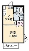 宇野線<宇野みなと線>/備前西市駅 徒歩52分 1階 築29年 1Kの間取り