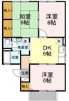 宇野線<宇野みなと線>/大元駅 徒歩6分 2階 築30年 3DKの間取り
