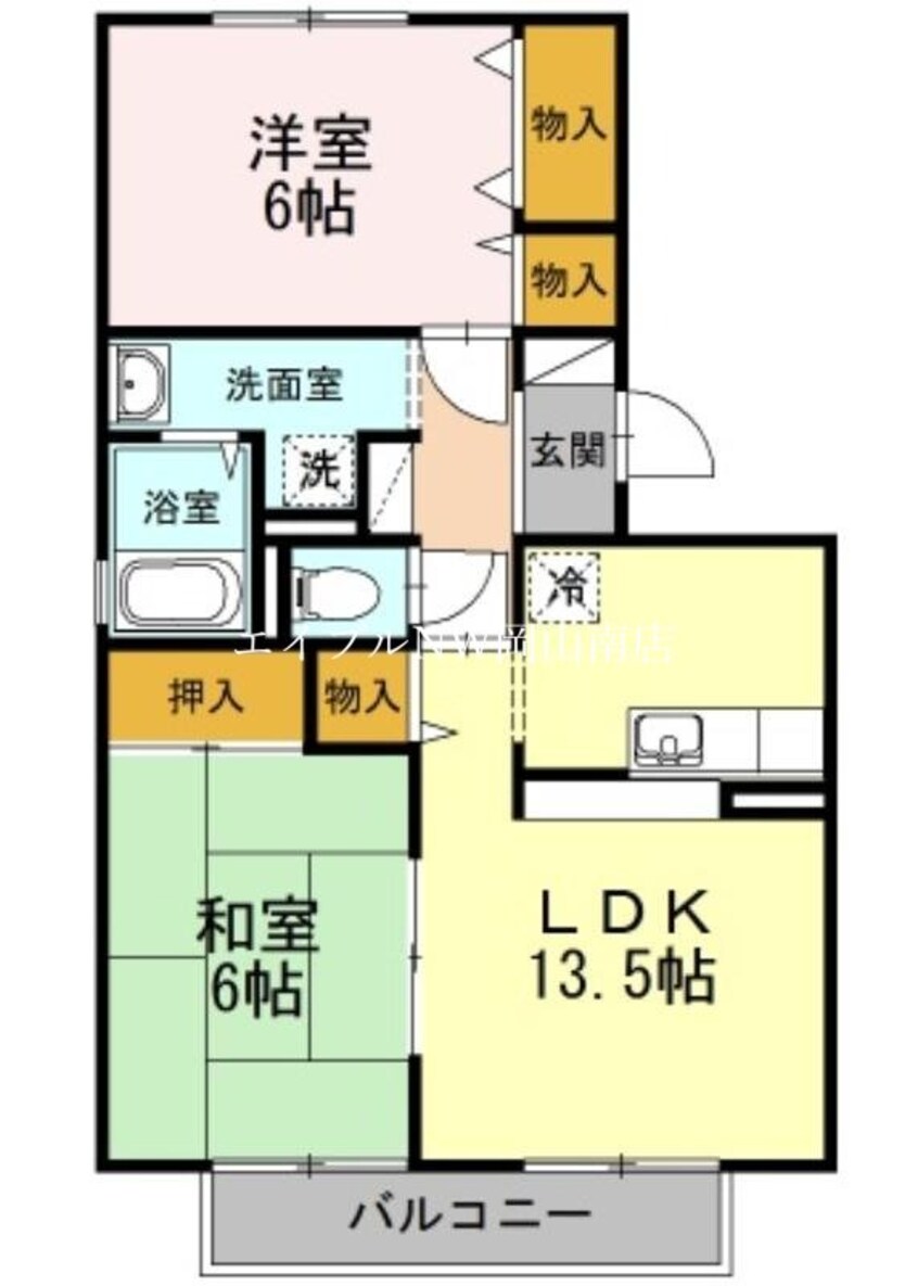 間取図 吉備線<桃太郎線>/備前三門駅 徒歩25分 2階 築30年