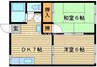 山陽本線（中国）/岡山駅 バス:35分:停歩2分 2階 築35年 2DKの間取り