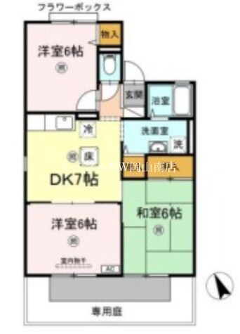 間取図 宇野線<宇野みなと線>/備前西市駅 徒歩14分 1階 築26年