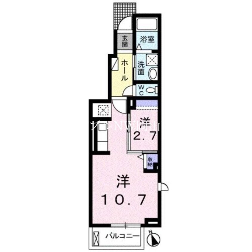 間取図 岡山市電清輝橋線<岡山電気軌道>/清輝橋駅 徒歩51分 1階 築8年