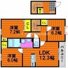 山陽本線（中国）/岡山駅 バス:24分:停歩4分 2階 築12年 3LDKの間取り