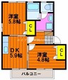 宇野線<宇野みなと線>/備前西市駅 徒歩62分 2階 築27年 2DKの間取り