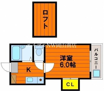 間取図 宇野線<宇野みなと線>/大元駅 徒歩20分 2階 築34年