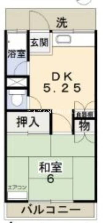 間取図 宇野線<宇野みなと線>/備前西市駅 徒歩31分 1階 築41年