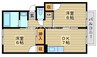 宇野線<宇野みなと線>/備前西市駅 徒歩52分 1階 築32年 2DKの間取り